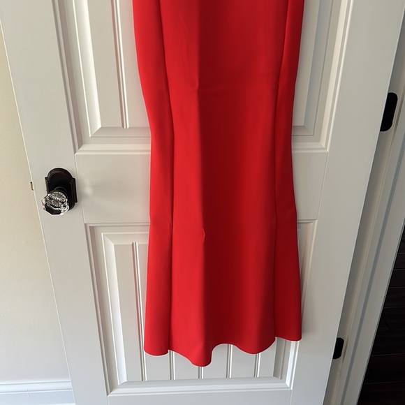 Coral colored scuba fabric chaira boni gown - Picture 3 of 7